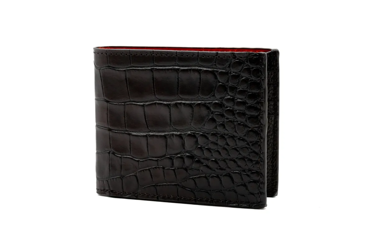 Bill Alligator Grain Billfold - Walnut made by Martin Dingman