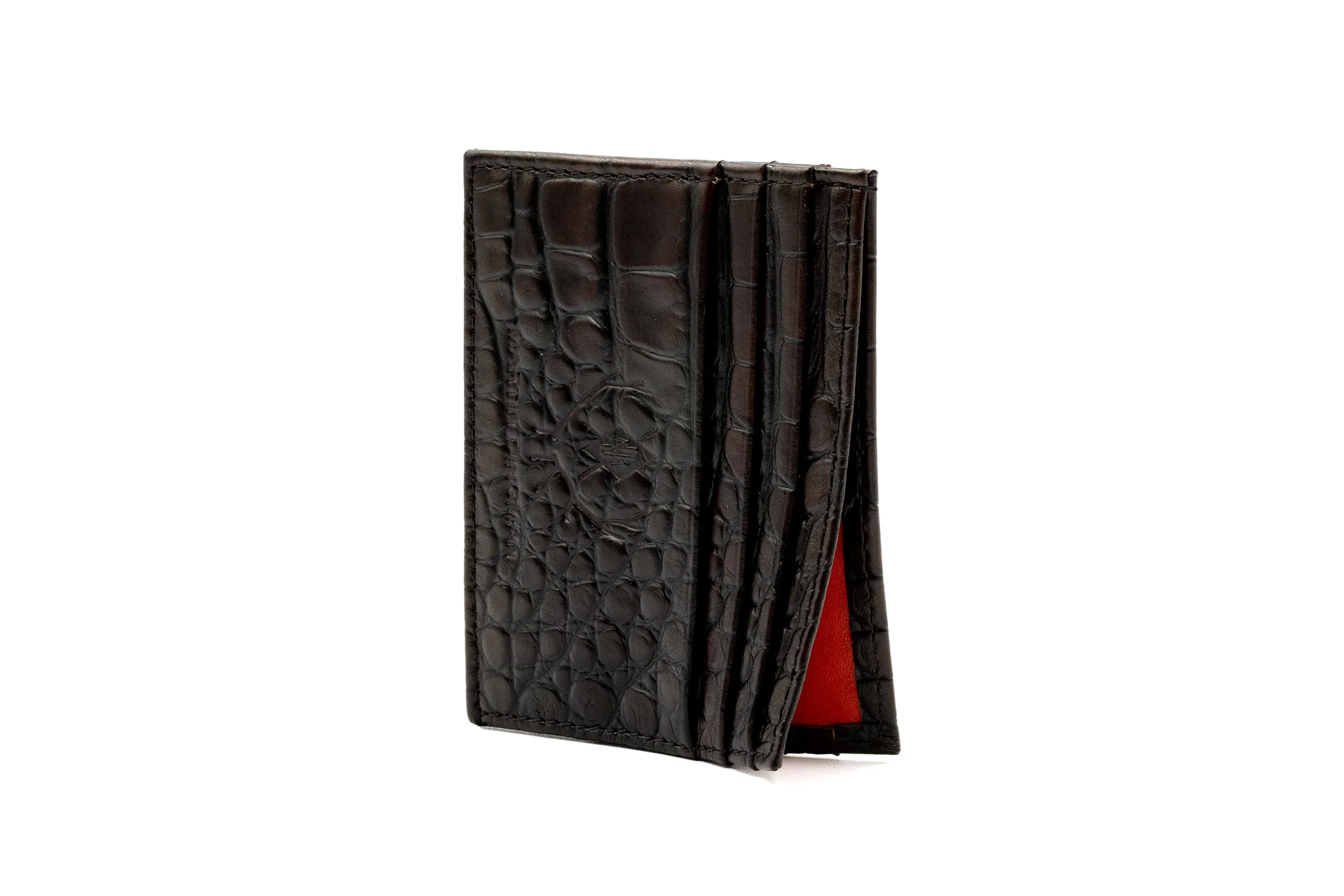 Bill Alligator Grain Executive ID Card Case - Walnut sold by Martin Dingman
