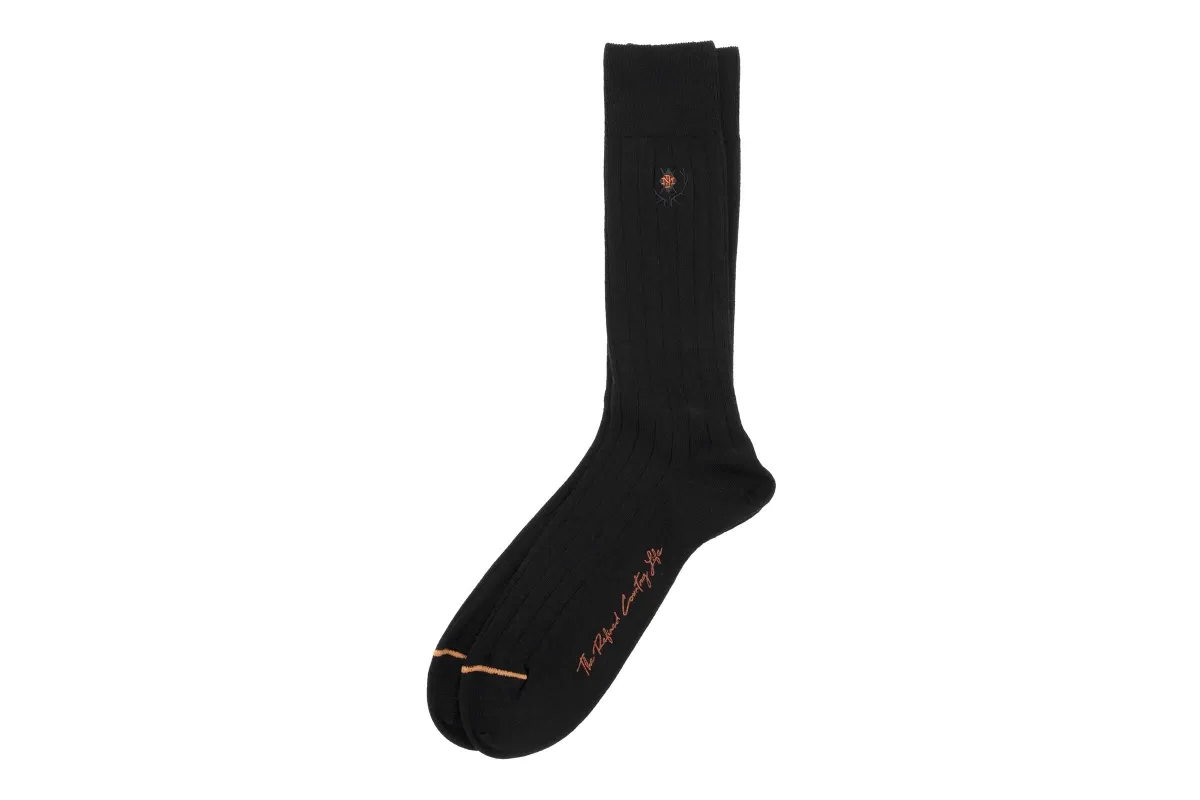 All Season Country Classic Meino Wool and Pima Cotton Socks - Black made by Martin Dingman