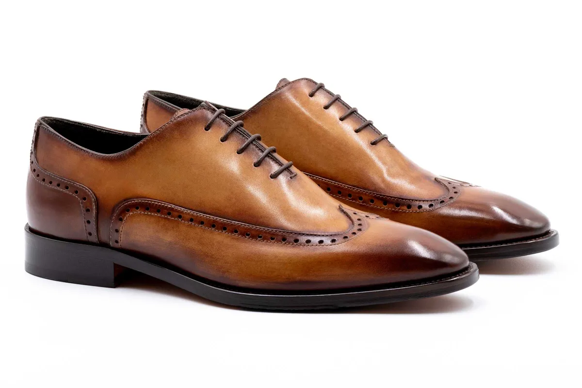 Campagna Italian Calf Leather Wingtip - Bionda made by Martin Dingman