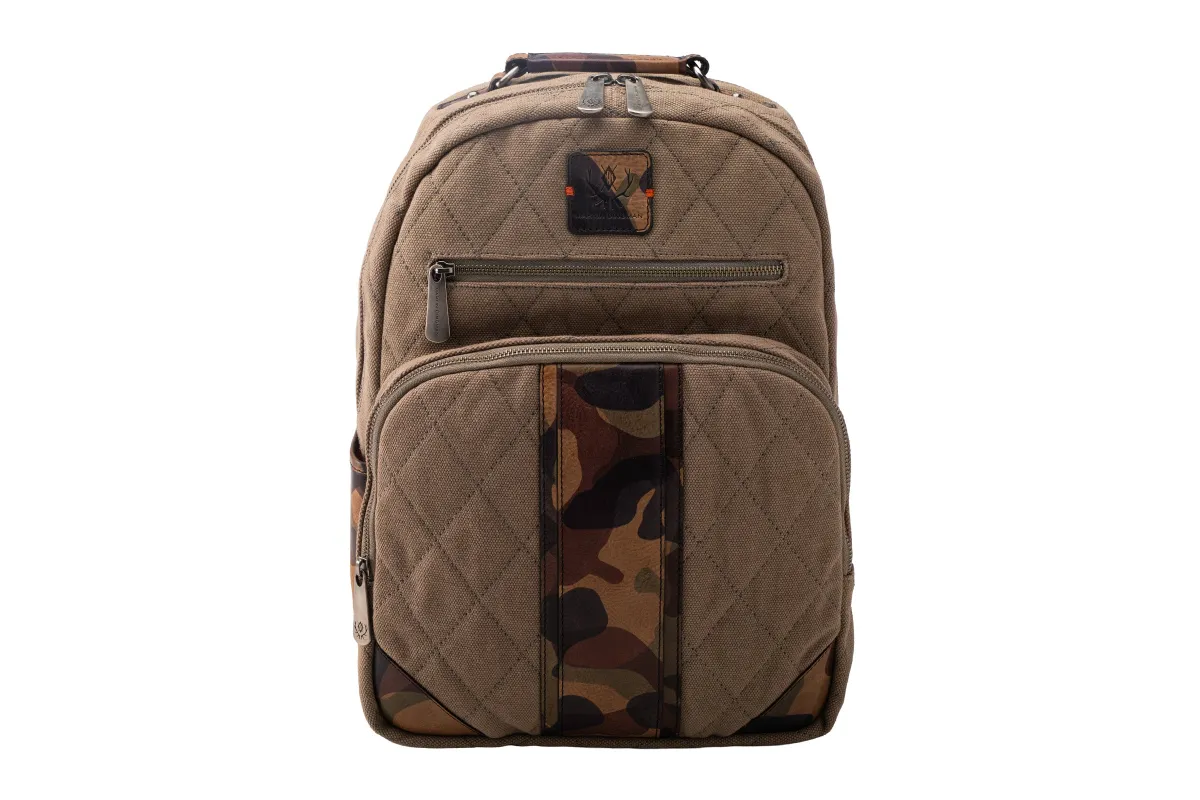 Woodland Quilted Oxford Canvas Backpack - River Rock made by Martin Dingman