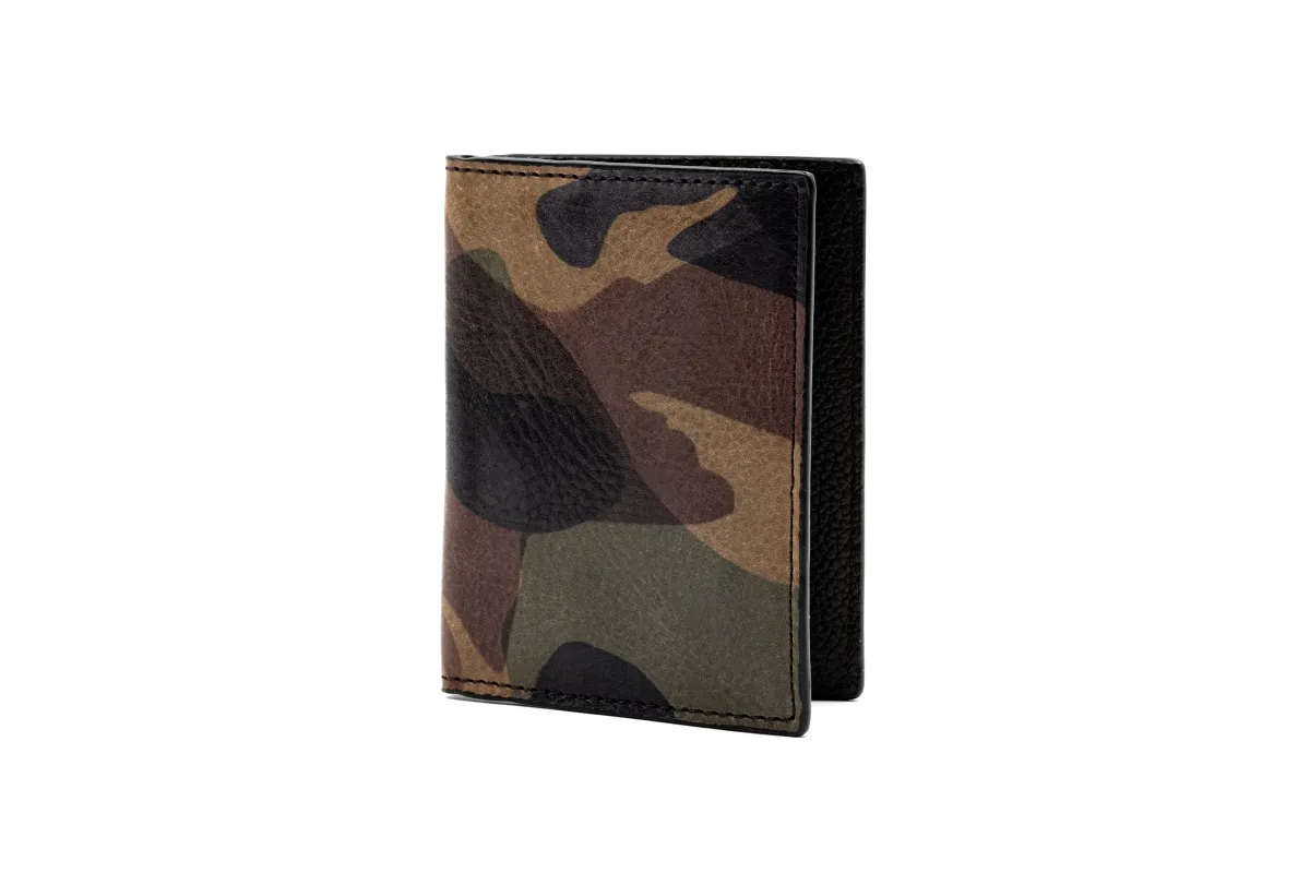 Hemingway Italian Saddle Leather ID Wallet - Grey Camo made by Martin Dingman