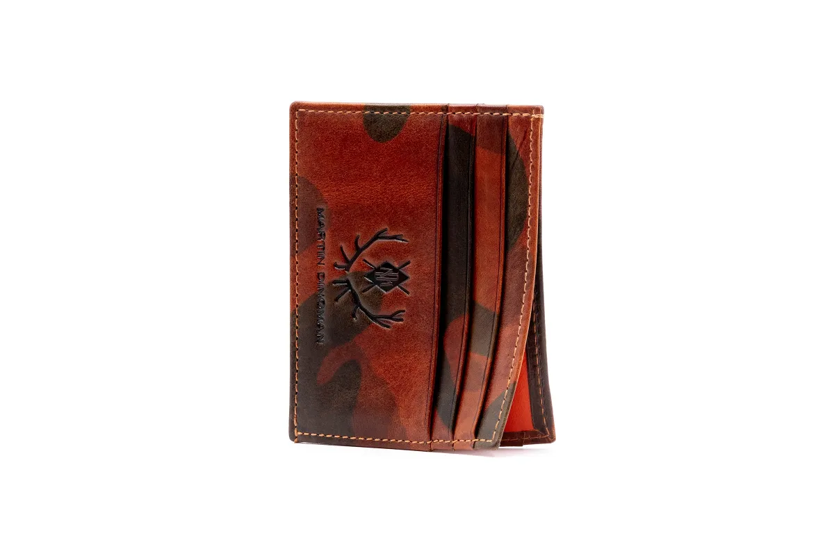 Hemingway Saddle Leather Executive ID Card Case - Tan Camo made by Martin Dingman