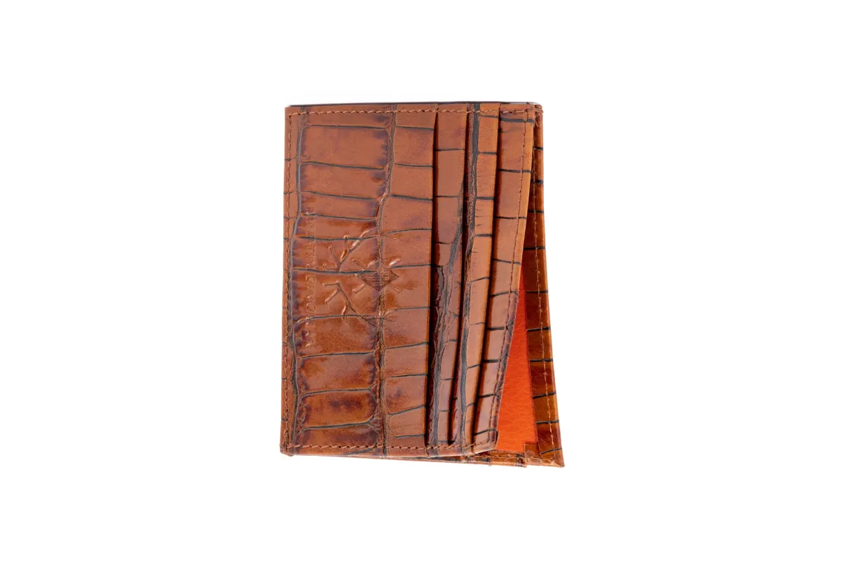 Anthony Alligator Grain Executive ID Card Case - Chestnut made by Martin Dingman