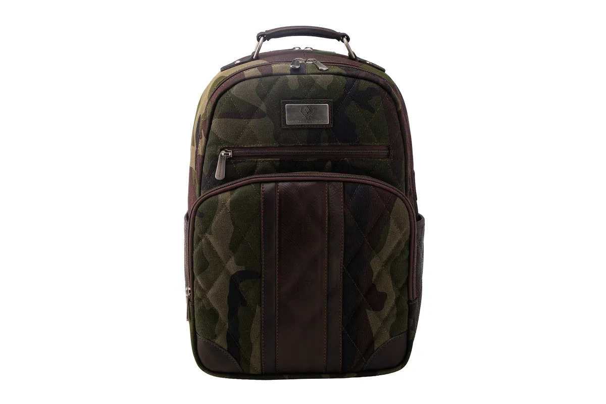 Field Waxed Cotton Backpack - Green Camo made by Martin Dingman