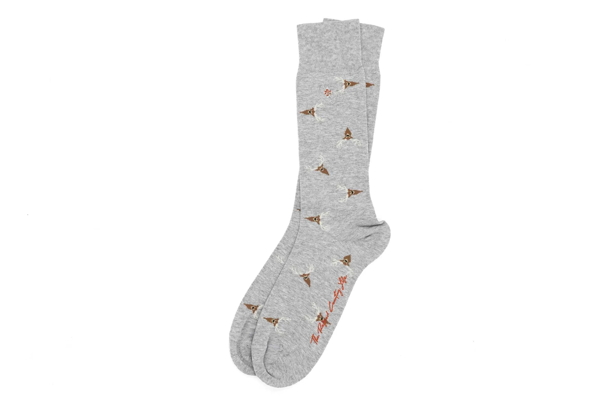Fancies Peruvian Pima Cotton Socks- Ash Grey Buck sold by Martin Dingman