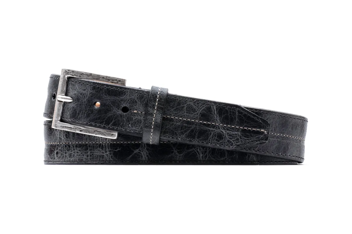 Austin Italian Saddle Leather Belt - Charcoal made by Martin Dingman