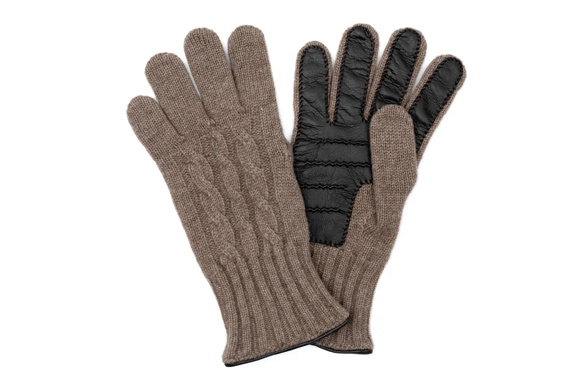 Cashmere Cable Lamb Gloves - Oatmeal made by Martin Dingman