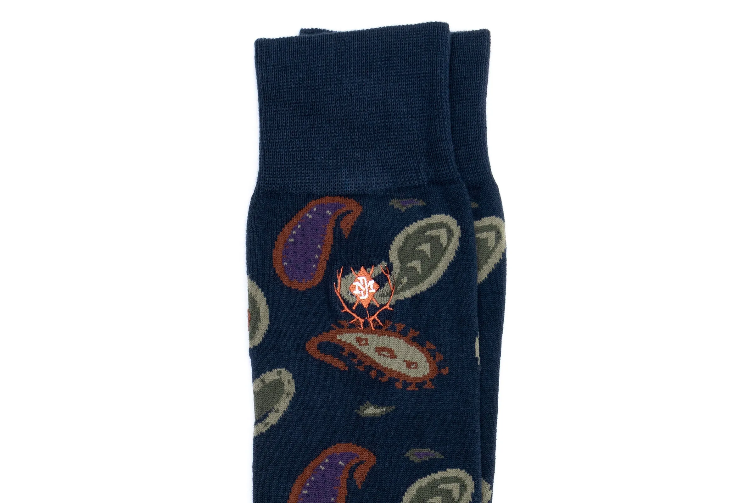 Paisley Peruvian Pima Cotton Socks - Navy sold by Martin Dingman product image thumbnail 2