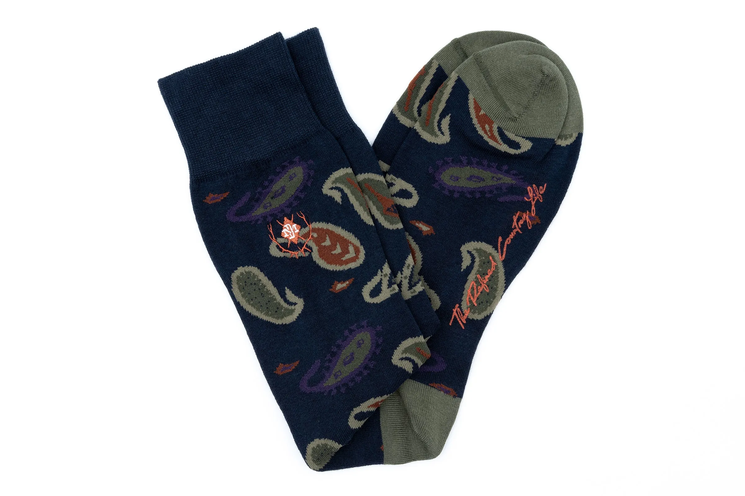 Paisley Peruvian Pima Cotton Socks - Navy sold by Martin Dingman product image thumbnail 3