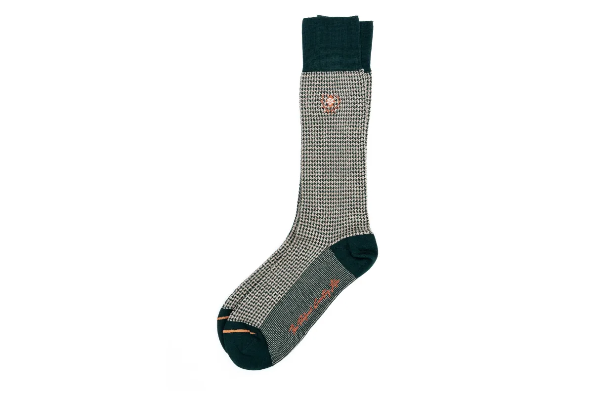Puppy Tooth Peruvian Pima Cotton Socks - Forest made by Martin Dingman