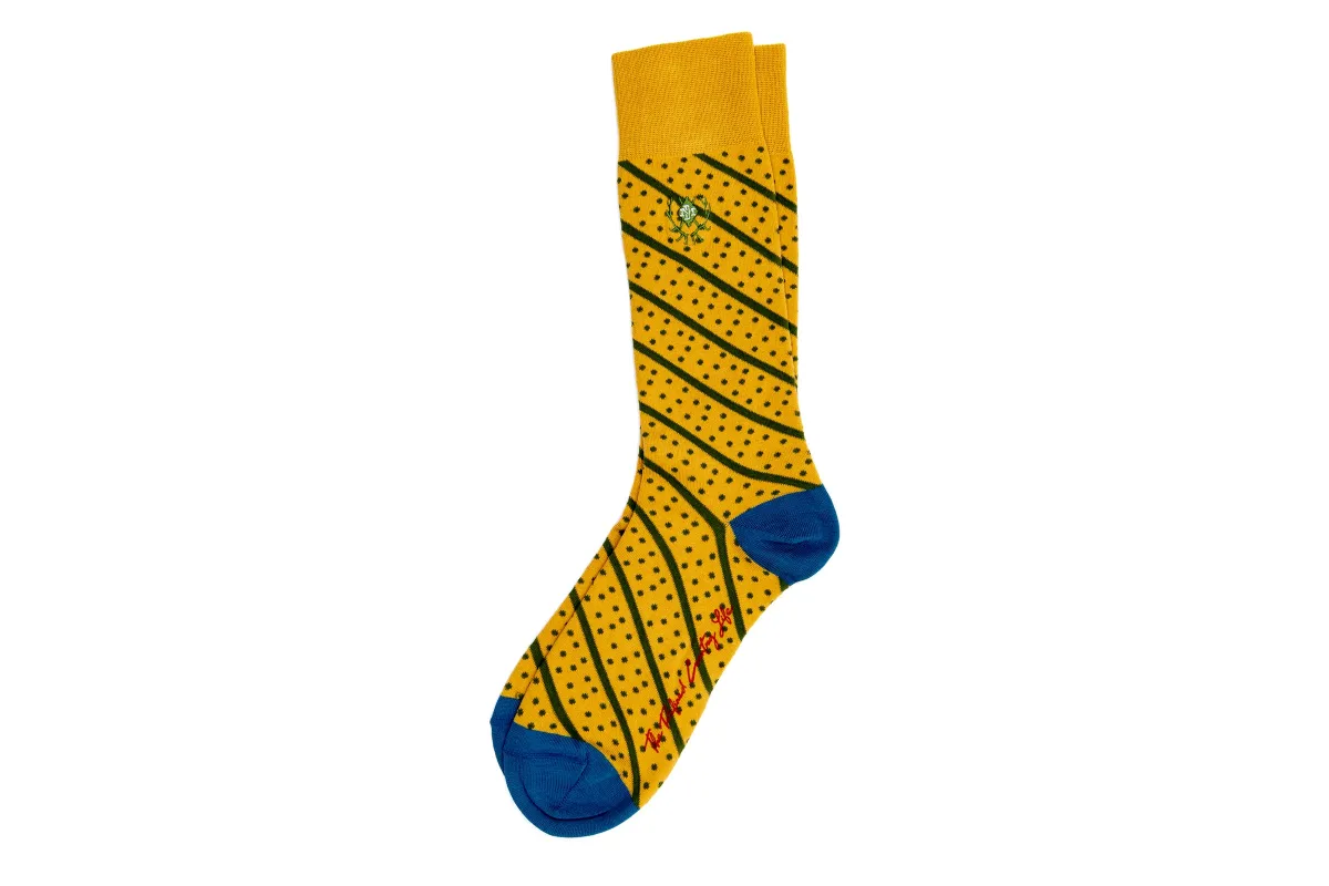 Summer Stripe Peruvian Pima Cotton Socks - Sunflower made by Martin Dingman