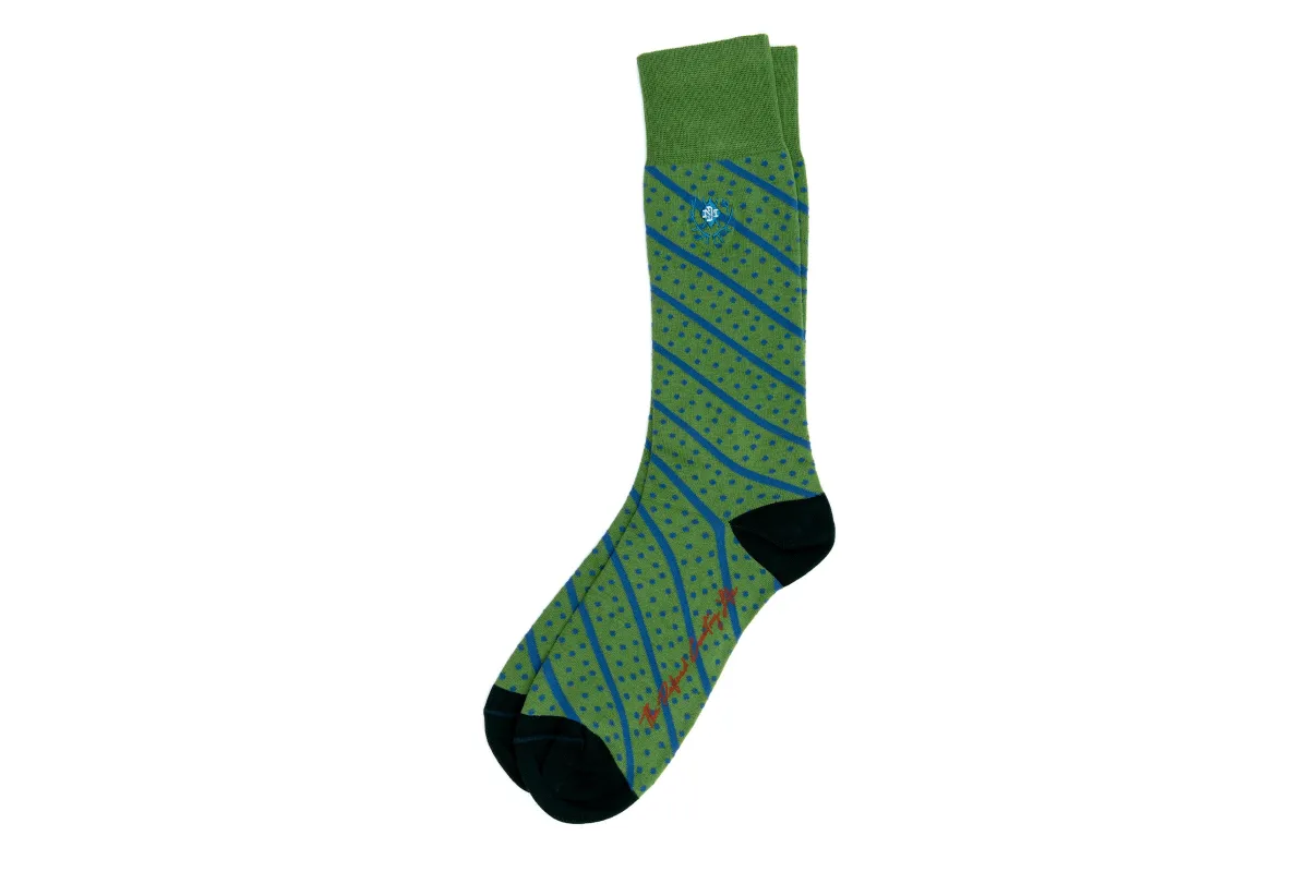 Summer Stripe Peruvian Pima Cotton Socks - Kiwi made by Martin Dingman