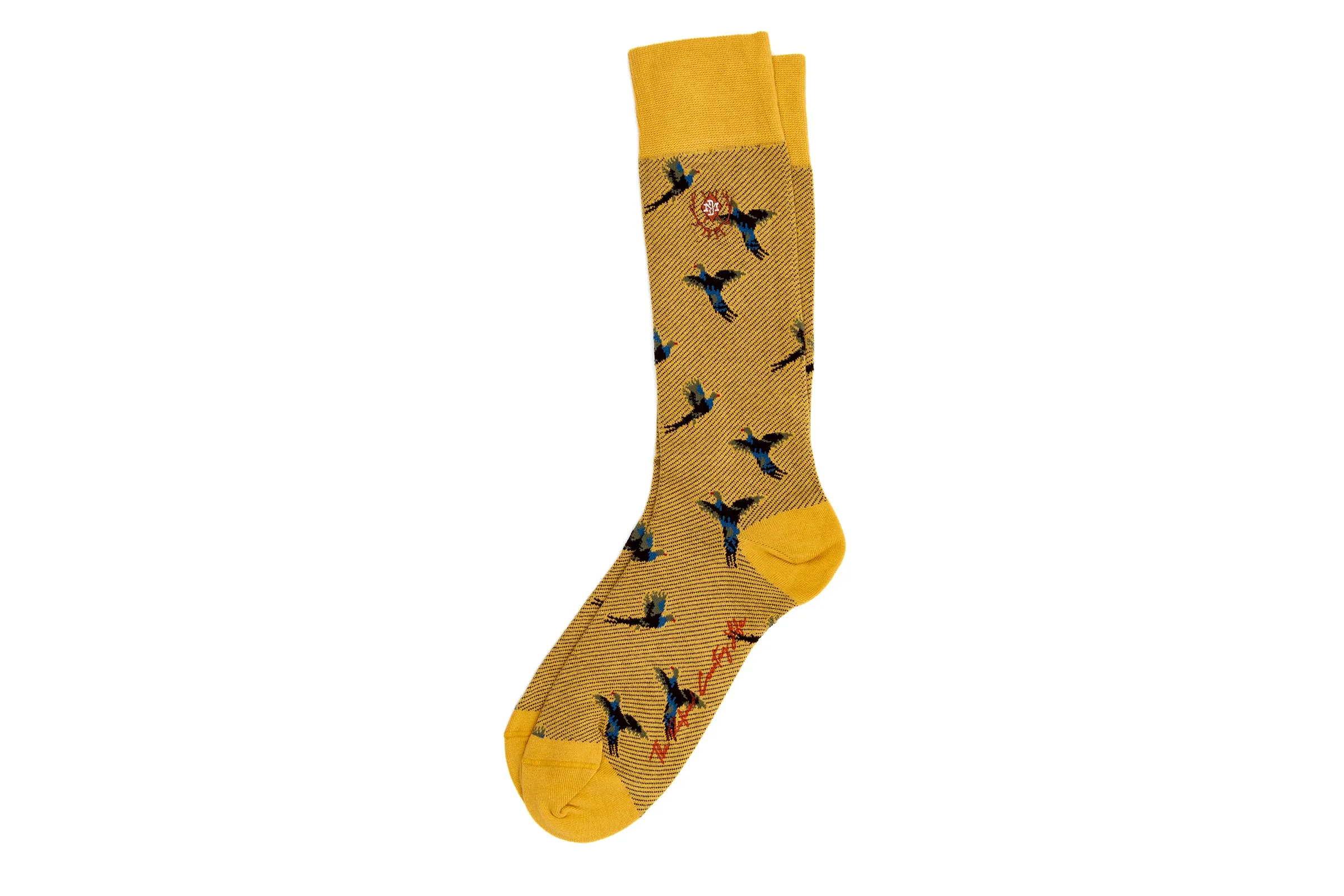 Pheasant Peruvian Pima Cotton Socks - Sunflower sold by Martin Dingman