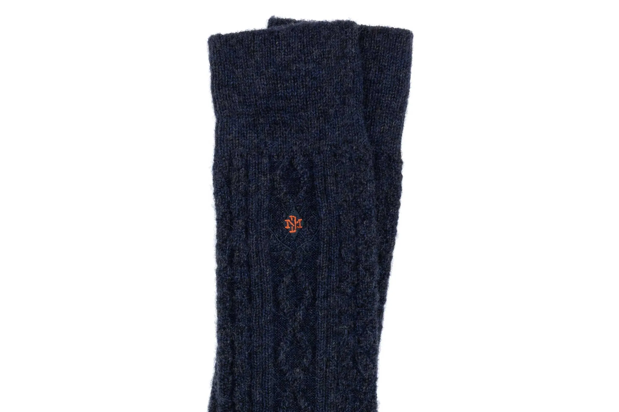 Cashmere Cable Andean Alpaca Socks - Navy sold by Martin Dingman product image thumbnail 2