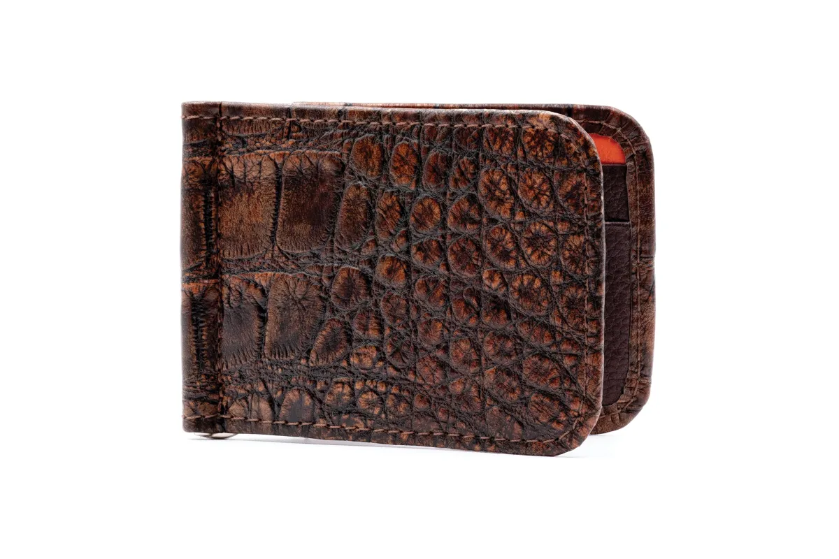 Jacob Matte Alligator Credit Card Money Clip - Camo made by Martin Dingman
