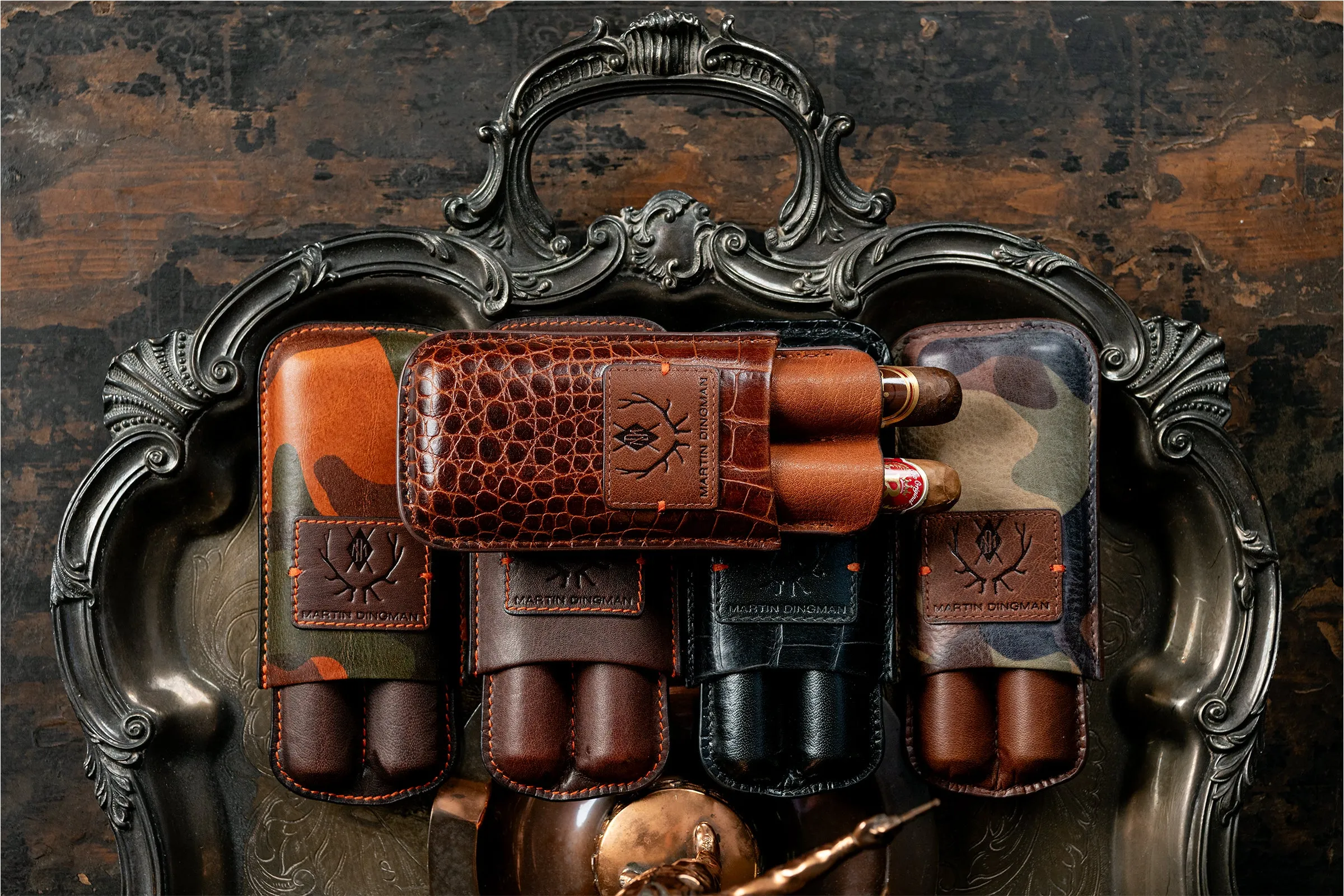 Havana Alligator Grain Cigar Case - Brown sold by Martin Dingman product image thumbnail 2