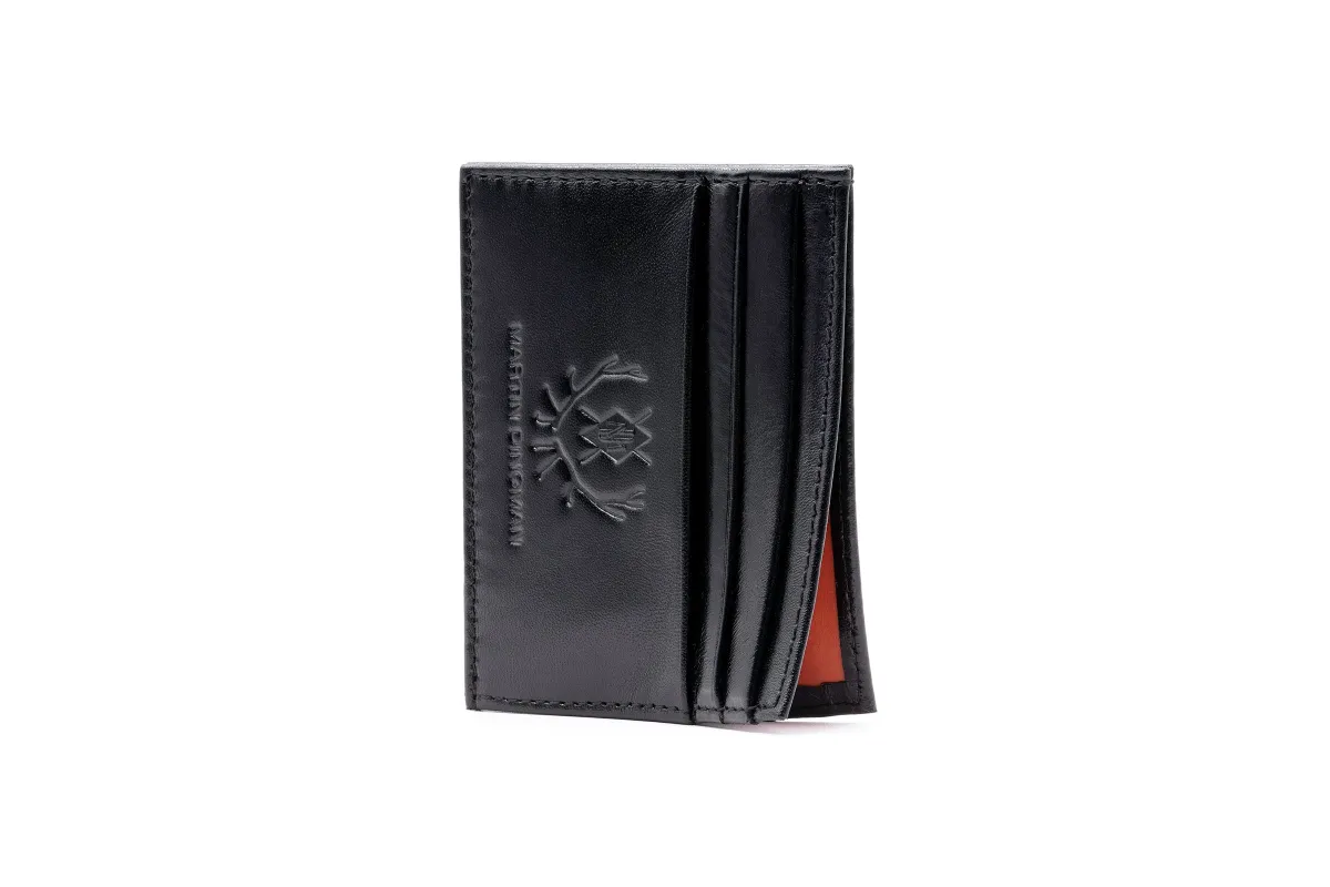 Edward Saddle Leather Executive ID Card Case - Black made by Martin Dingman
