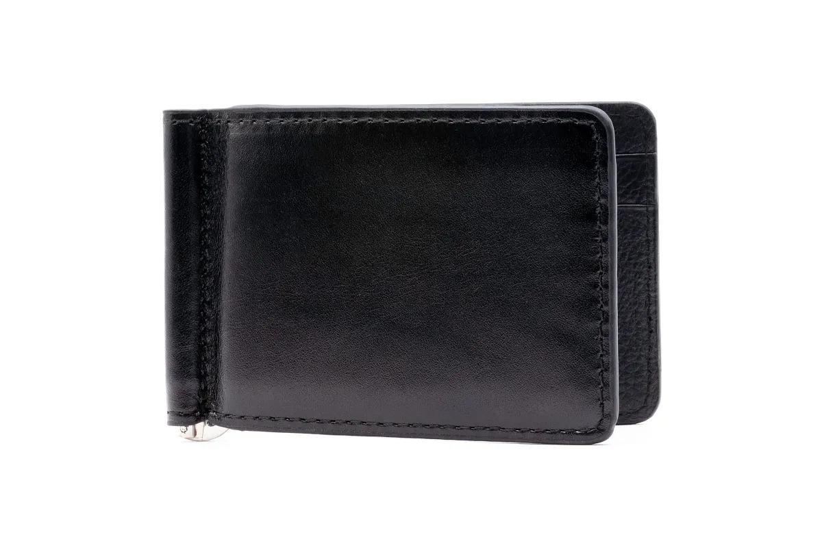 Edward Saddle Leather Credit Card Money Clip - Black made by Martin Dingman