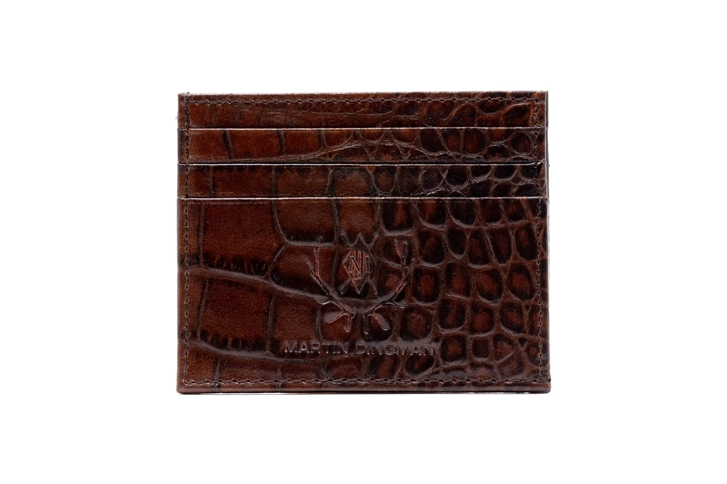 Anthony Alligator Grain Executive ID Card Case - Brown sold by Martin Dingman product image thumbnail 3