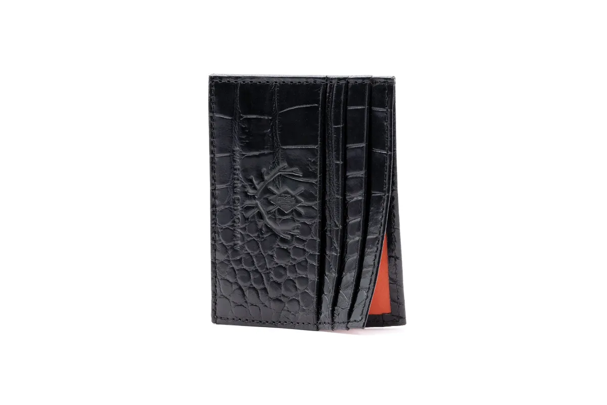 Anthony Alligator Grain Executive ID Card Case - Black made by Martin Dingman