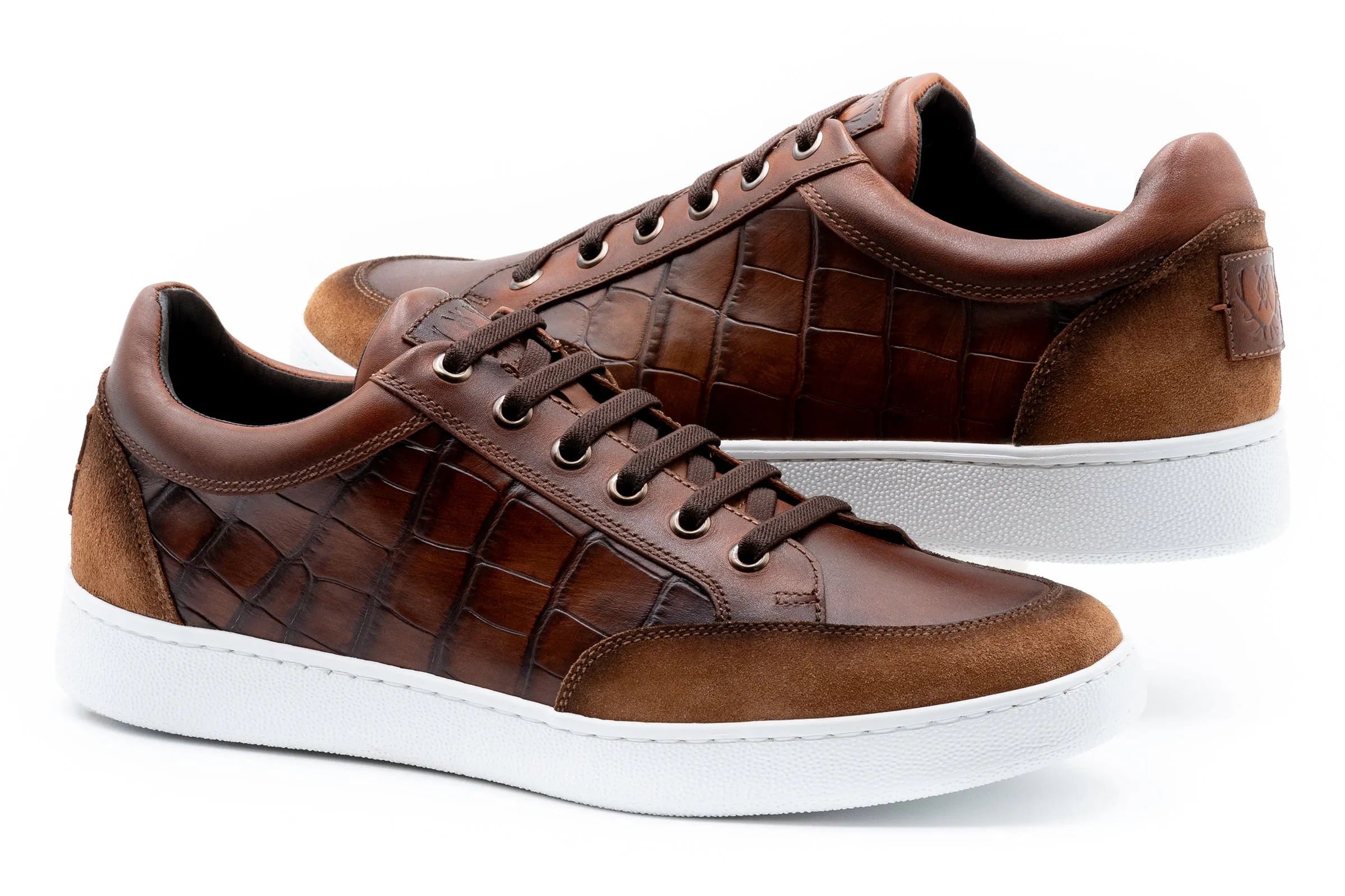 Carson Alligator Grain Sneakers - Pecan sold by Martin Dingman product image thumbnail 4