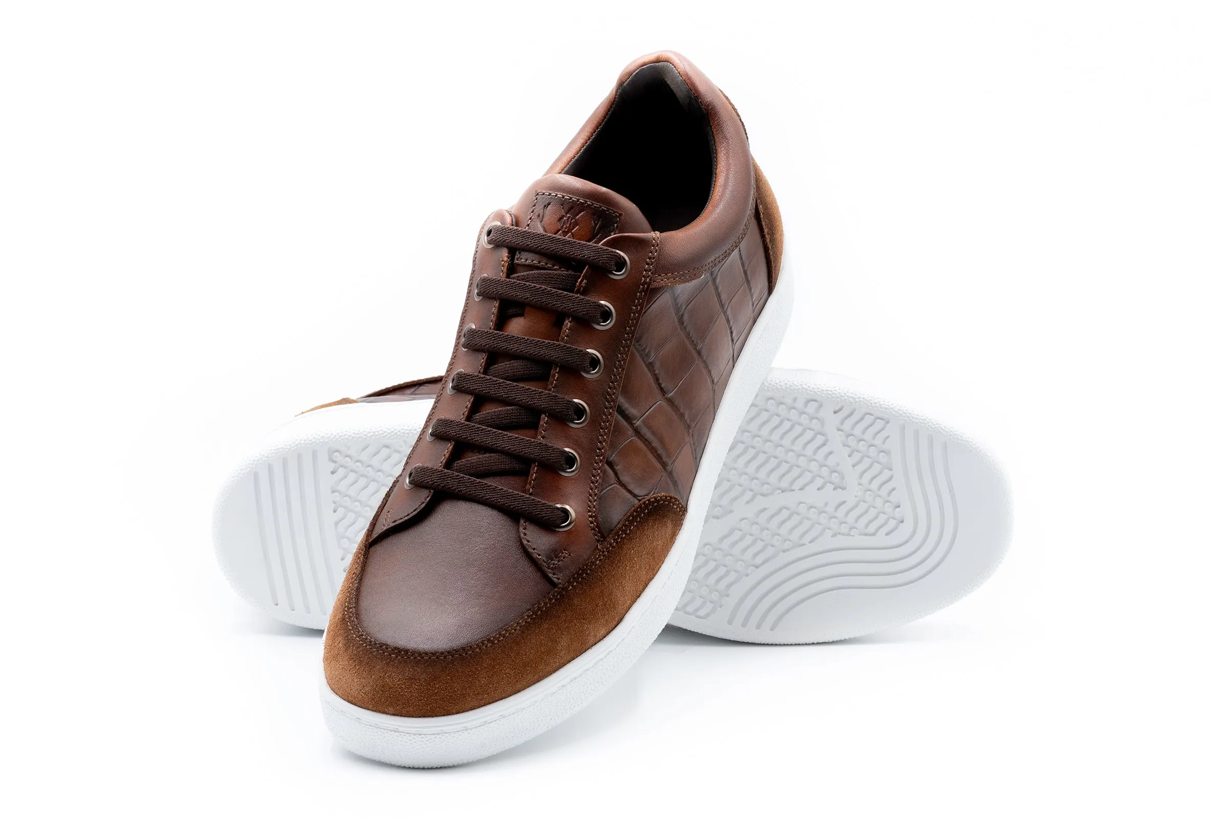 Carson Alligator Grain Sneakers - Pecan sold by Martin Dingman product image thumbnail 3