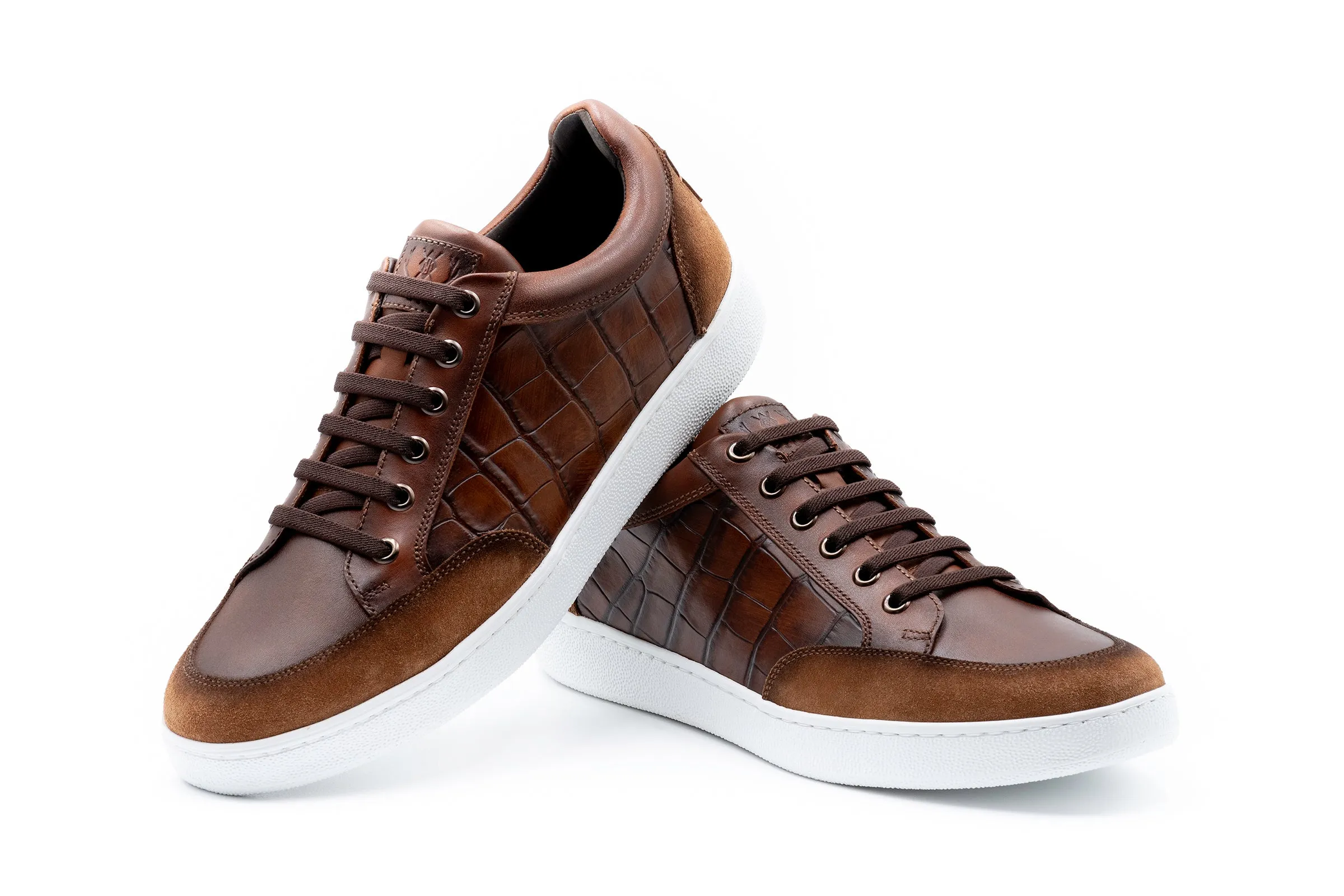 Carson Alligator Grain Sneakers - Pecan sold by Martin Dingman product image thumbnail 5