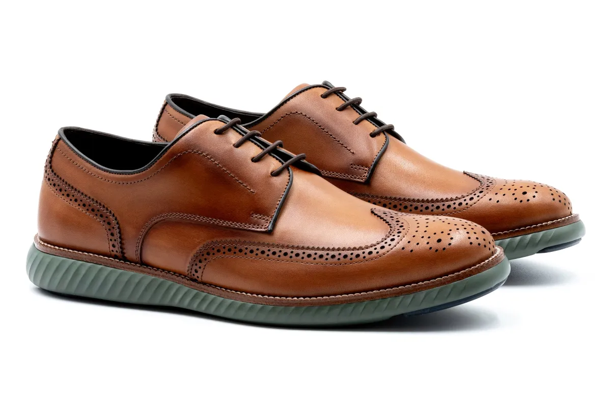 CountryAire Saddle Leather Wingtip - Pecan made by Martin Dingman
