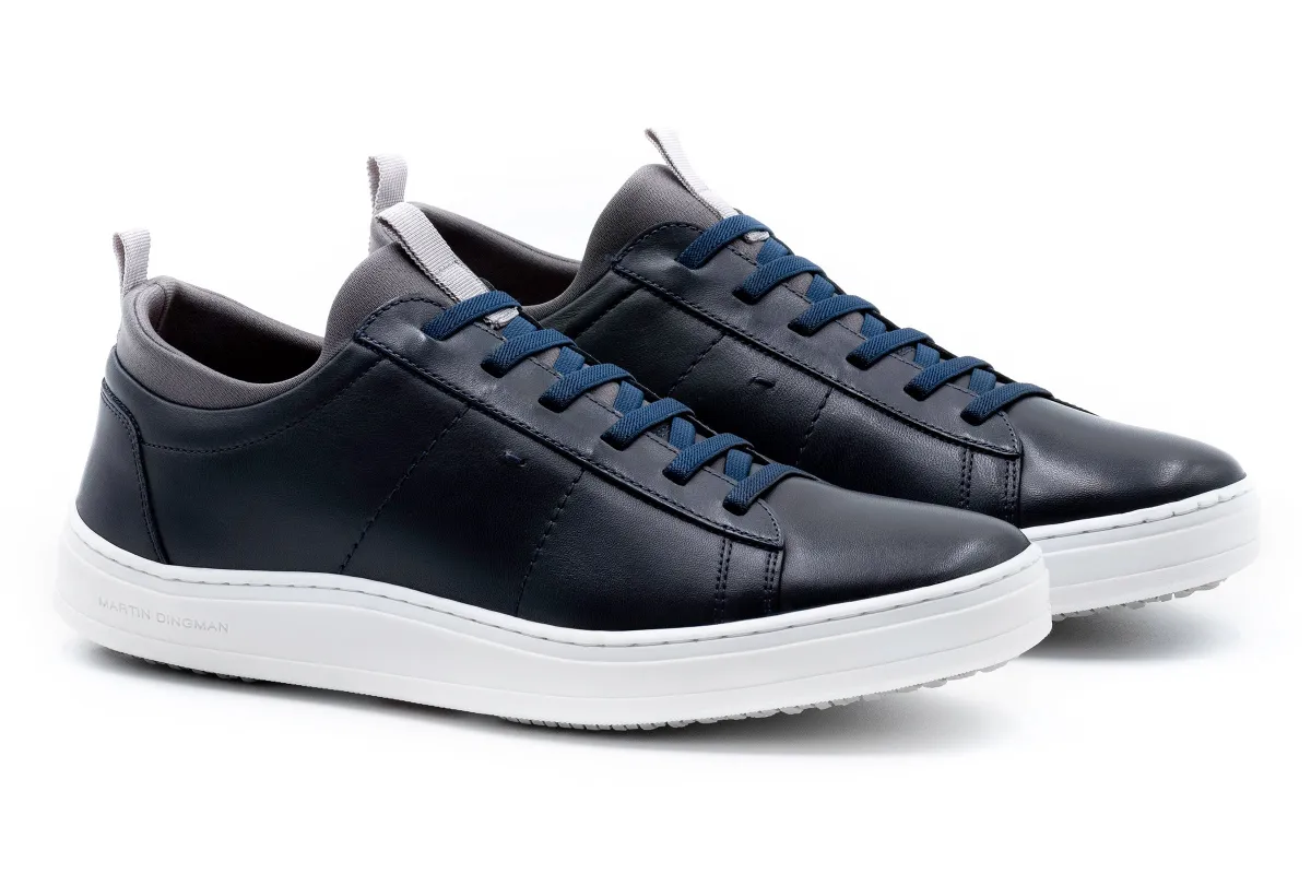 Cameron Sheepskin Sneakers - Navy made by Martin Dingman