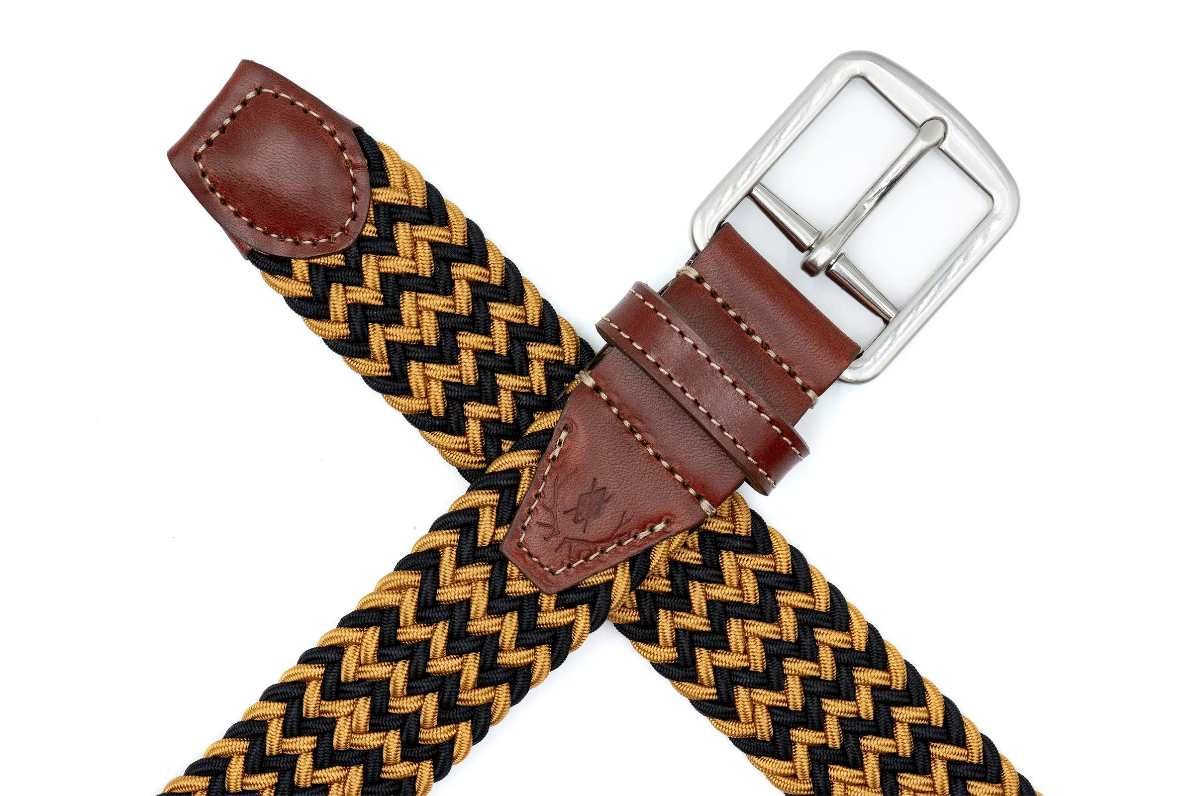 Collegiate Newport Woven Italian Rayon Elastic Belt - Gold/Black sold by Martin Dingman product image thumbnail 3