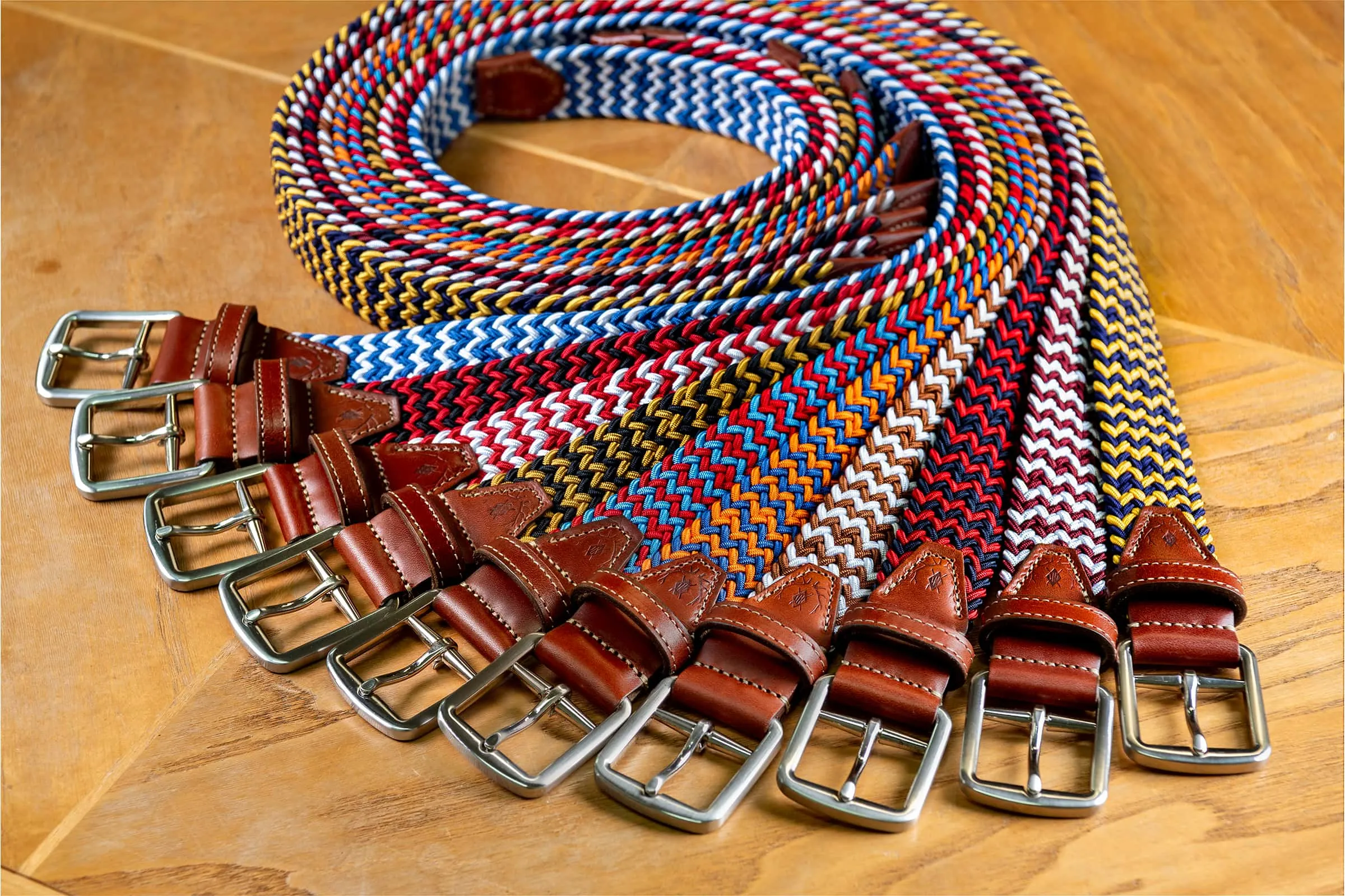 Collegiate Newport Woven Italian Rayon Elastic Belt - Gold/Black sold by Martin Dingman product image thumbnail 2