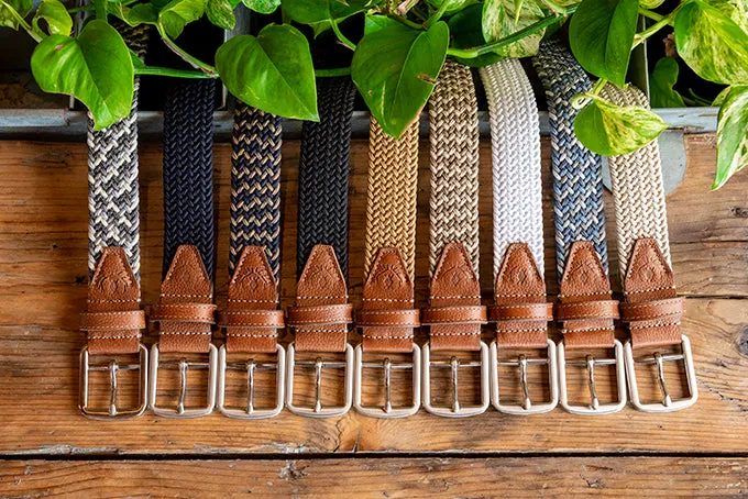 Newport Woven Italian Rayon Elastic Belt - Navy sold by Martin Dingman product image thumbnail 2