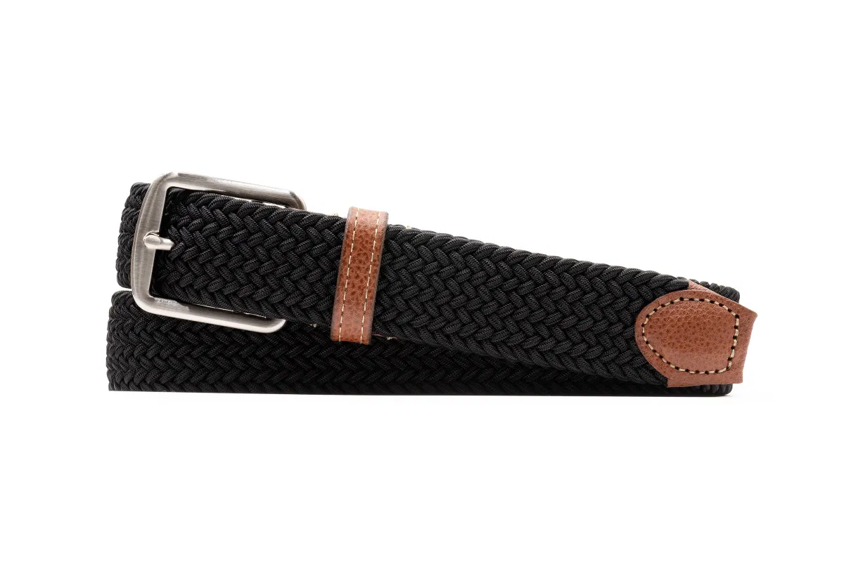 Newport Woven Italian Rayon Elastic Belt - Black made by Martin Dingman