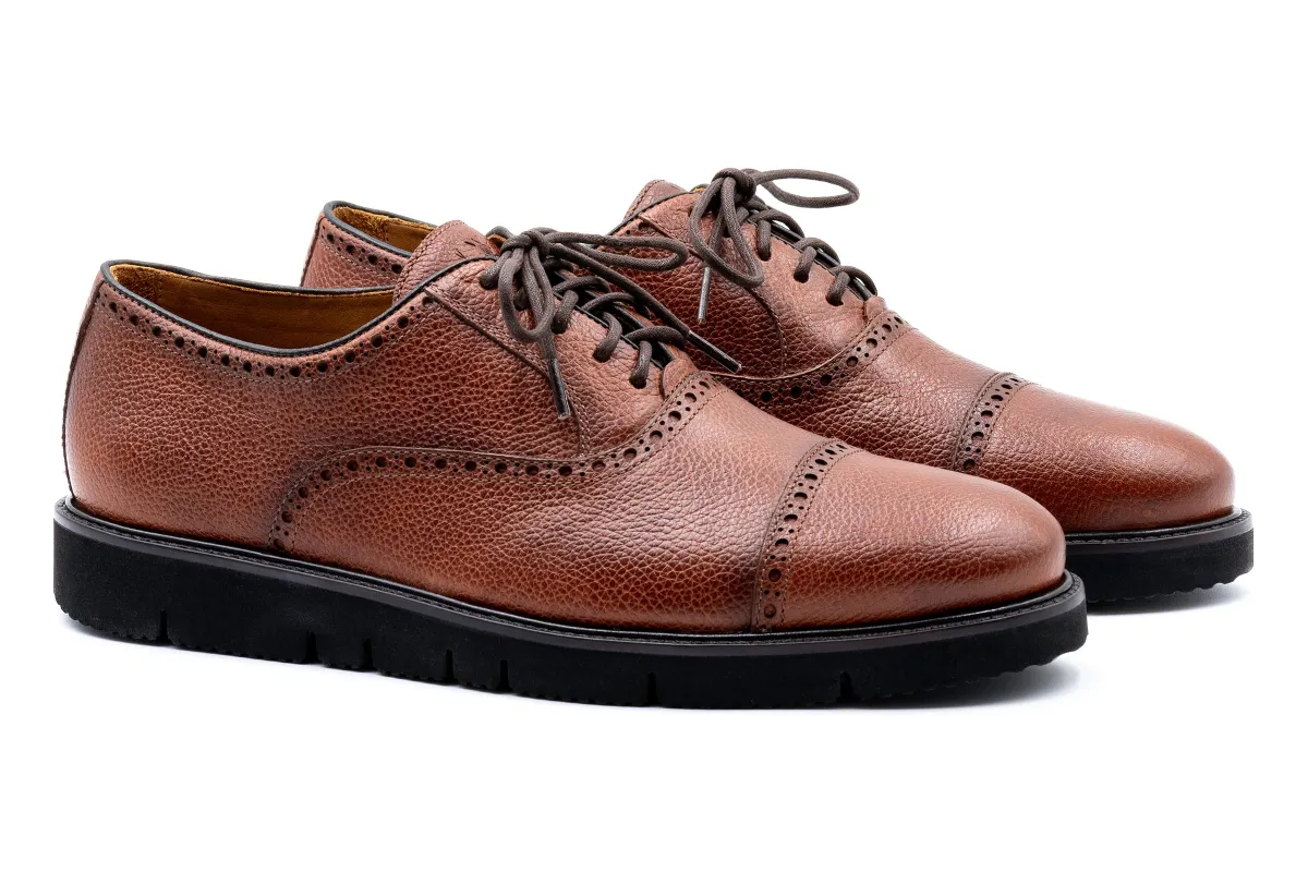Charleston Pebble Grain Cap Toe - Oak made by Martin Dingman