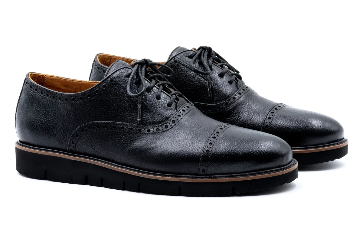 Charleston Pebble Grain Cap Toe - Black made by Martin Dingman