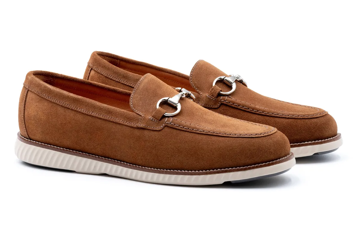 Countryaire Suede Horse Bit Loafers - French Roast made by Martin Dingman