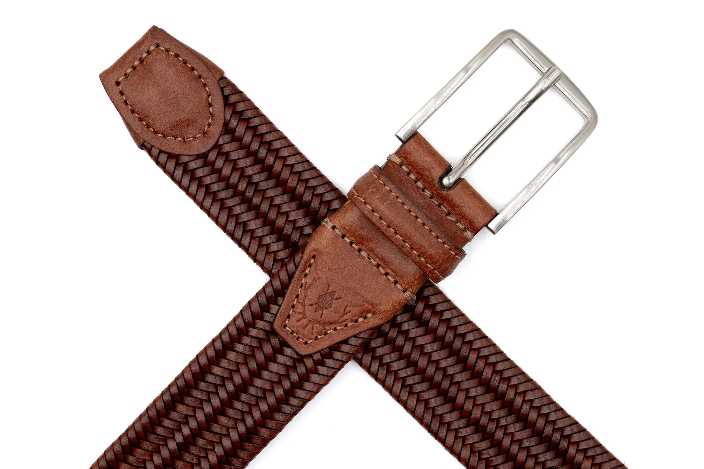 Lexington Braided Italian Saddle Leather and Elastic Belt - Saddle Tan sold by Martin Dingman product image thumbnail 2