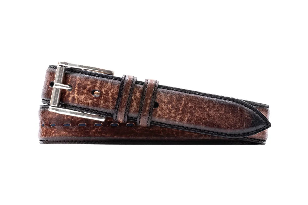 Artisan Center Stitch Italian Saddle Leather Belt - Mocha made by Martin Dingman