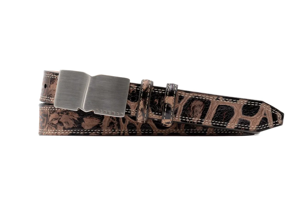 M Signature Alligator Grain Italian Bridle Leather Belt - Walnut made by Martin Dingman