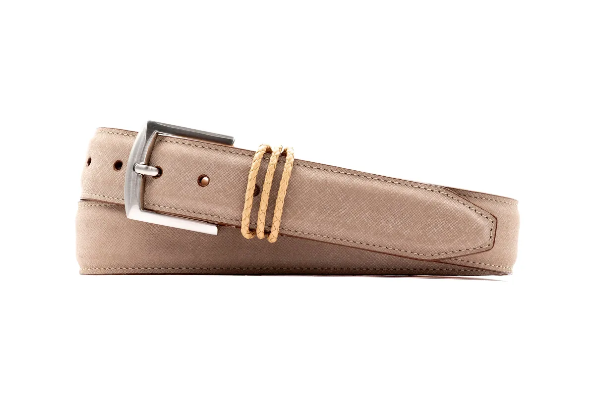Bermuda Braid Nubuck Belt - Mushroom made by Martin Dingman
