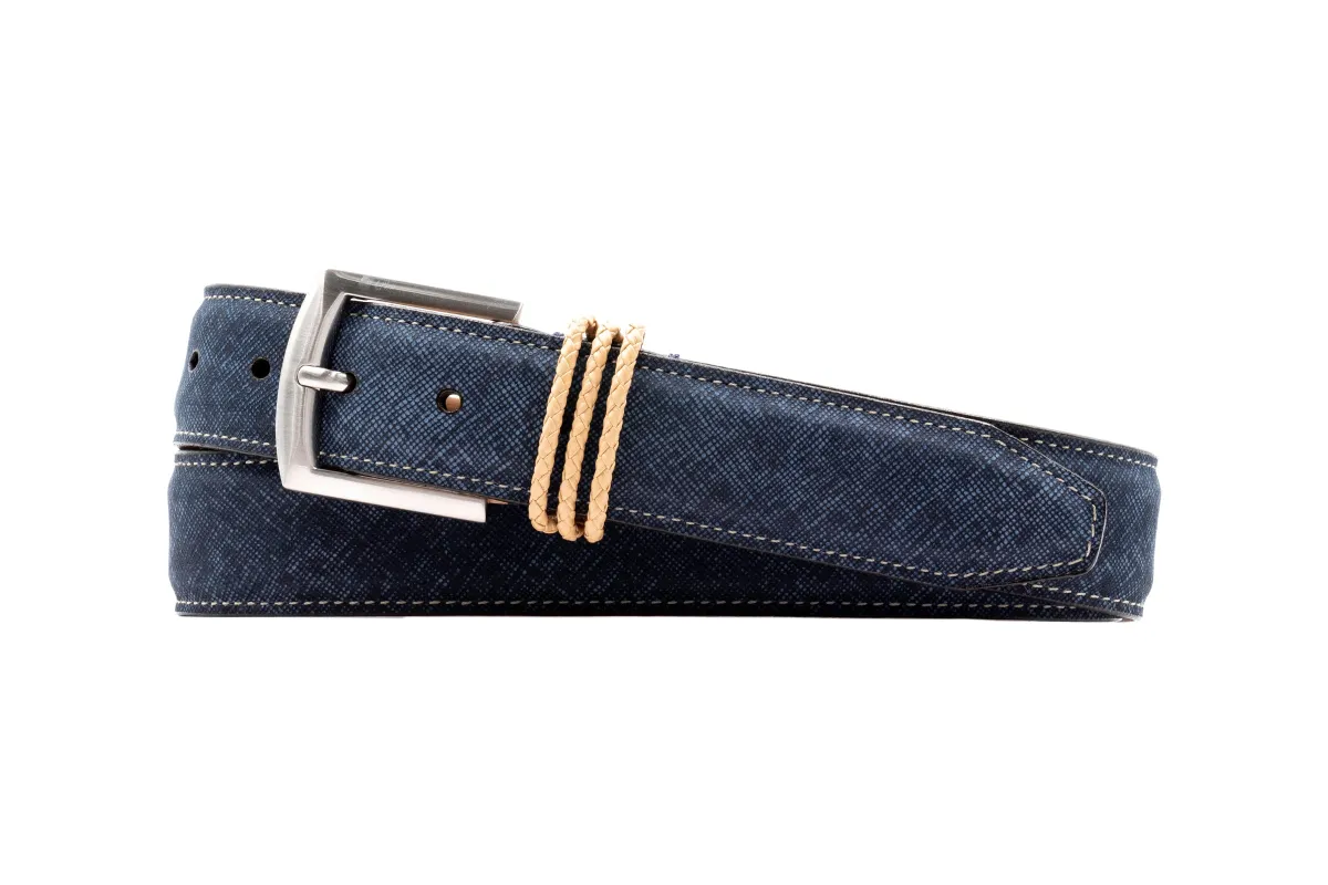 Bermuda Braid Nubuck Belt - Navy made by Martin Dingman