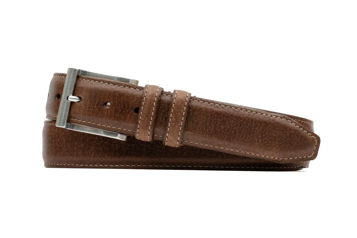 Bill American Bison Leather Belt - Chestnut made by Martin Dingman