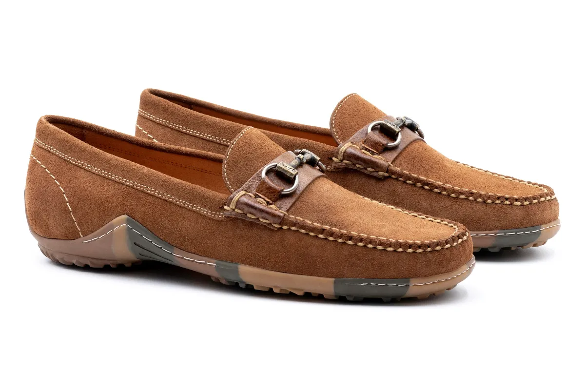 Bill Suede Horse Bit Loafers - French Roast made by Martin Dingman