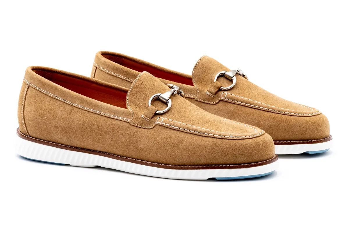 CountryAire Suede Horse Bit Loafers - Khaki made by Martin Dingman