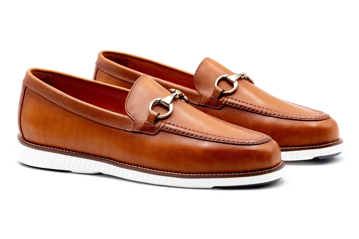 CountryAire Saddle Leather Horse Bit Loafers - Pecan made by Martin Dingman