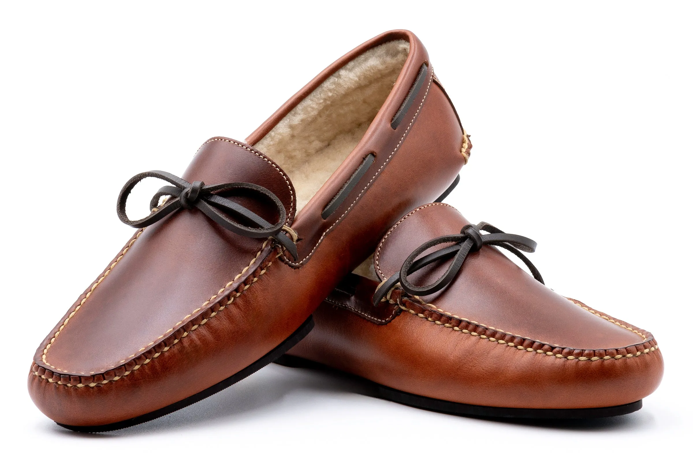 Old Row Oiled Saddle Leather Slippers - Cigar sold by Martin Dingman product image thumbnail 4