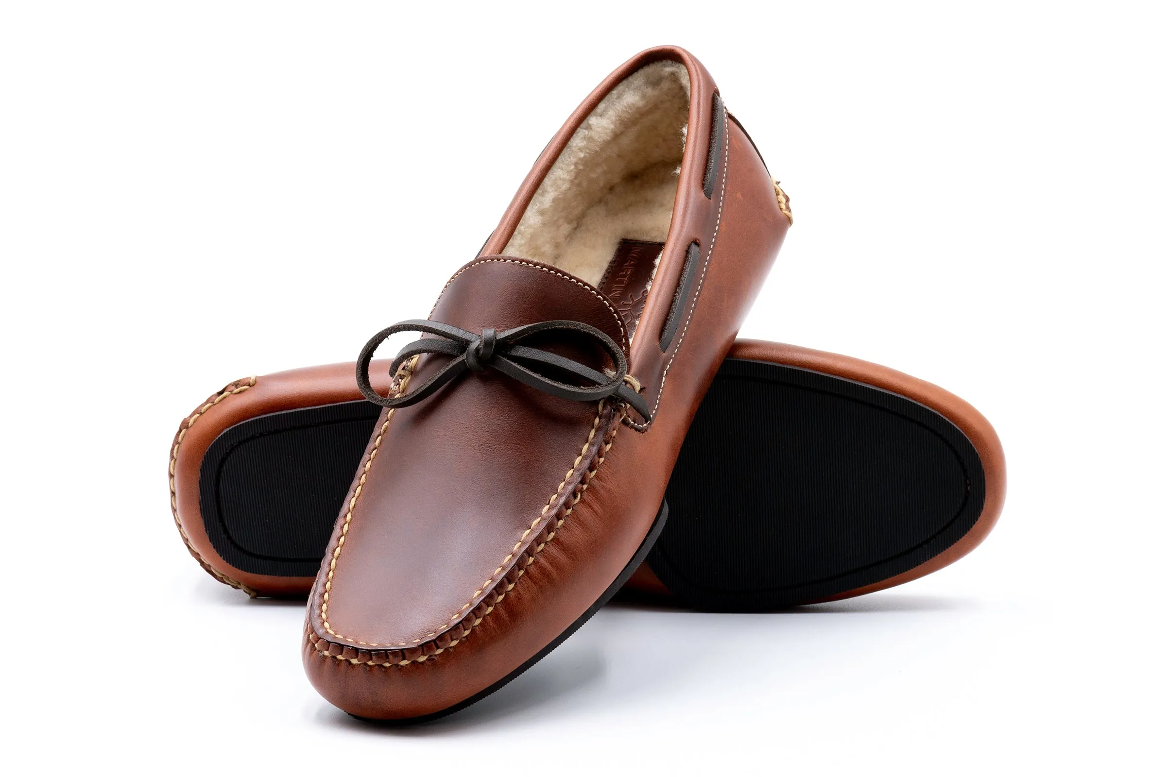 Old Row Oiled Saddle Leather Slippers - Cigar sold by Martin Dingman product image thumbnail 2