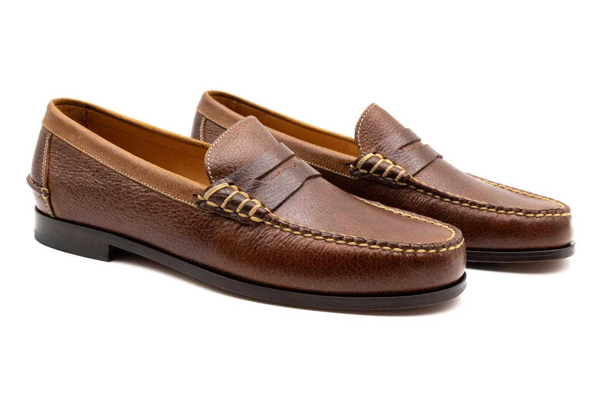 All American Water Buffalo Penny Loafers - Oak made by Martin Dingman