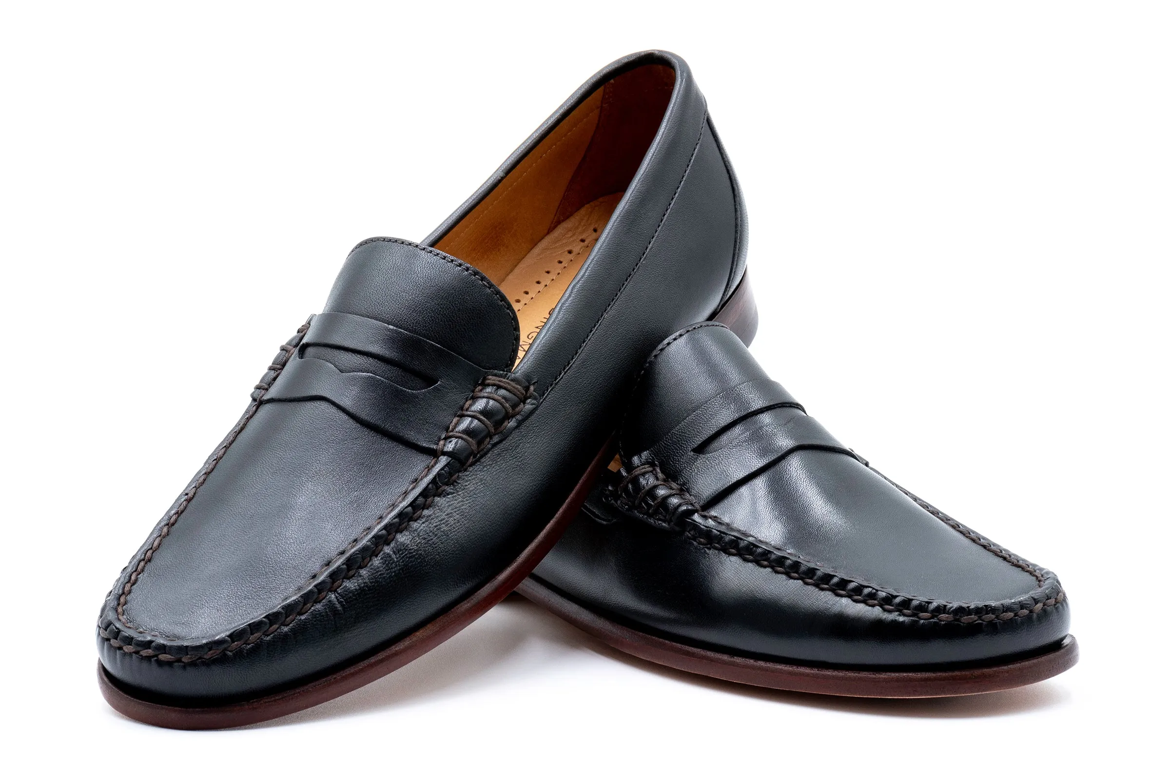 Maxwell Sheep Skin Penny Loafers - Black sold by Martin Dingman product image thumbnail 5